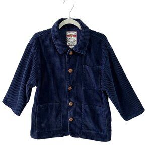 Vintage Looney Tunes Classic Wear  Navy Corduroy Taz Shirt Jacket Boys sz Small